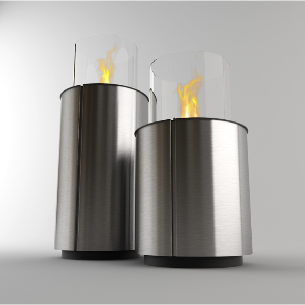 Decoflame Monaco Round Lounge 28" Stainless Steel Freestanding Ethanol Fireplace