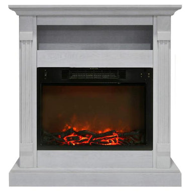Cambridge Sienna 33" White Electric Fireplace Insert with Fireplace Mantel-Modern Ethanol Fireplaces