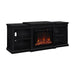 Ameriwood Home Manchester 70" Black Freestanding Electric Fireplace - TV Stand-Modern Ethanol Fireplaces