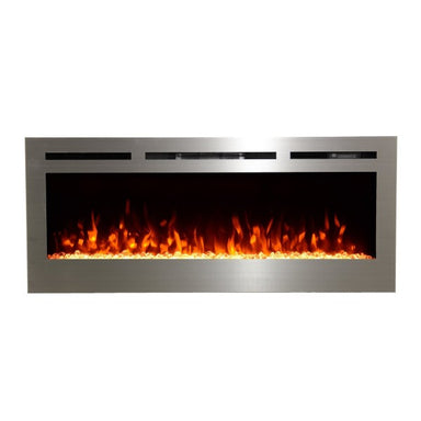 Touchstone Sideline 50 Stainless Steel 86273 50" Black Recessed Electric Fireplace-Modern Ethanol Fireplaces