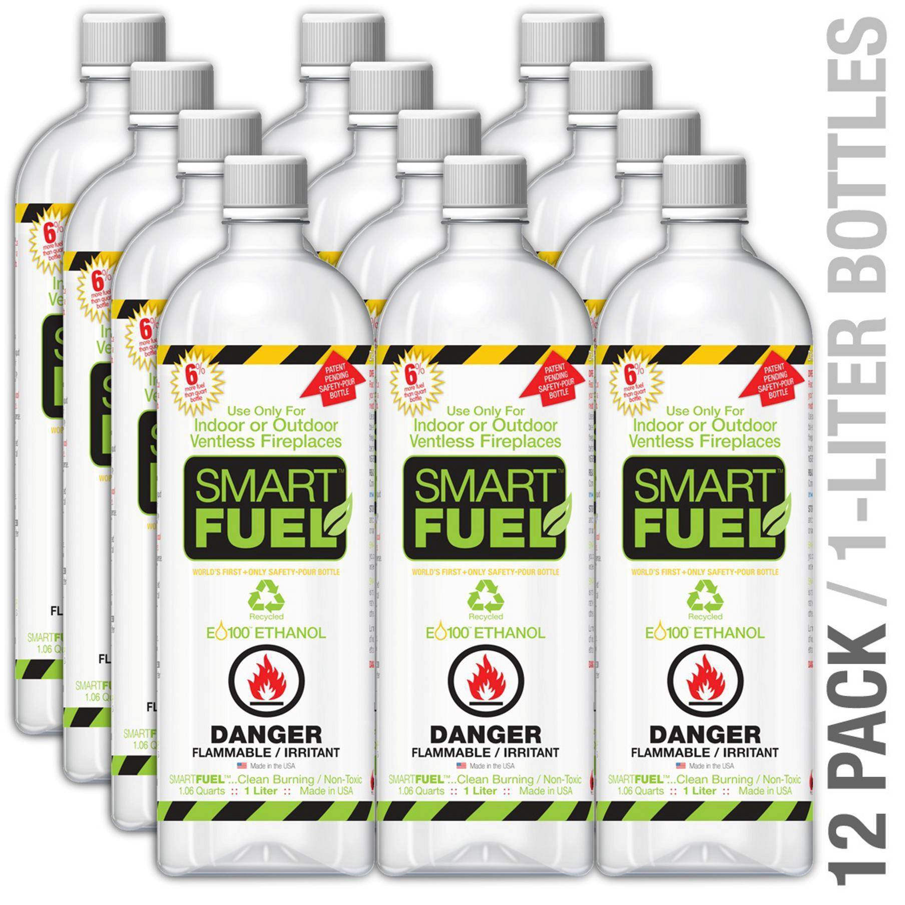 SmartFuel™ Liquid Bio-Ethanol Fuel for Fireplaces 12 pk-Modern Ethanol Fireplaces