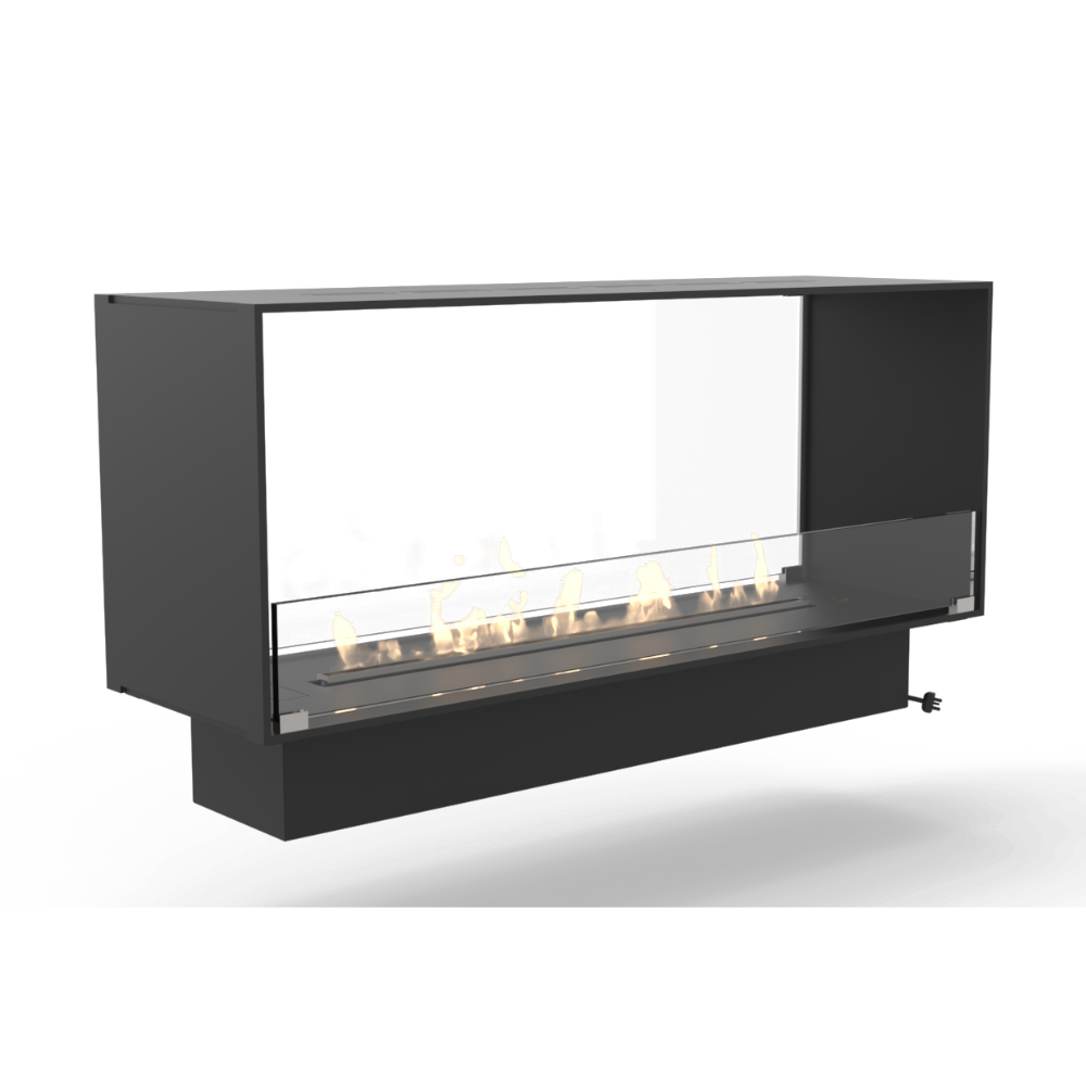 Decoflame Montreal Open to Front and Back 31" Black Manual Recessed Ethanol Fireplace