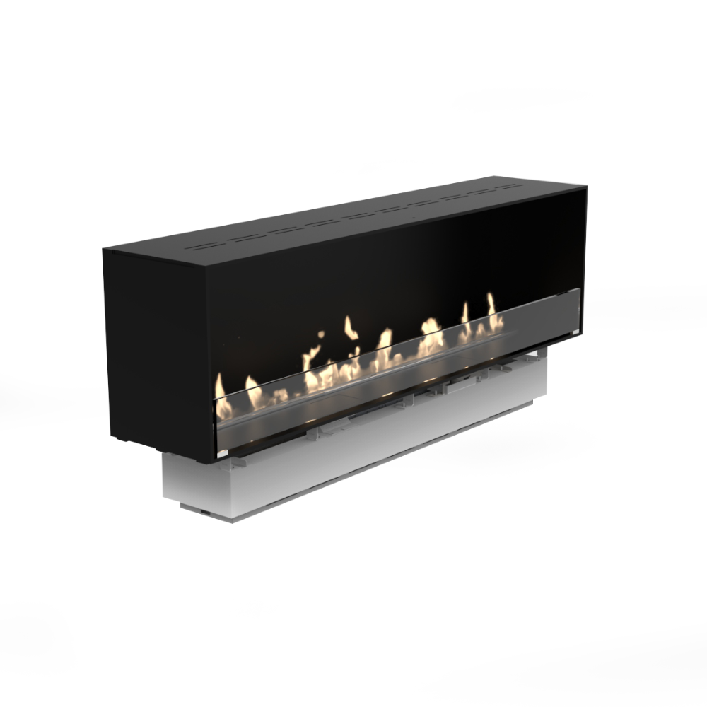Decoflame Montreal Open to Front 31" Black E-Ribbon Recessed Ethanol Fireplace with Denver F3 Burner