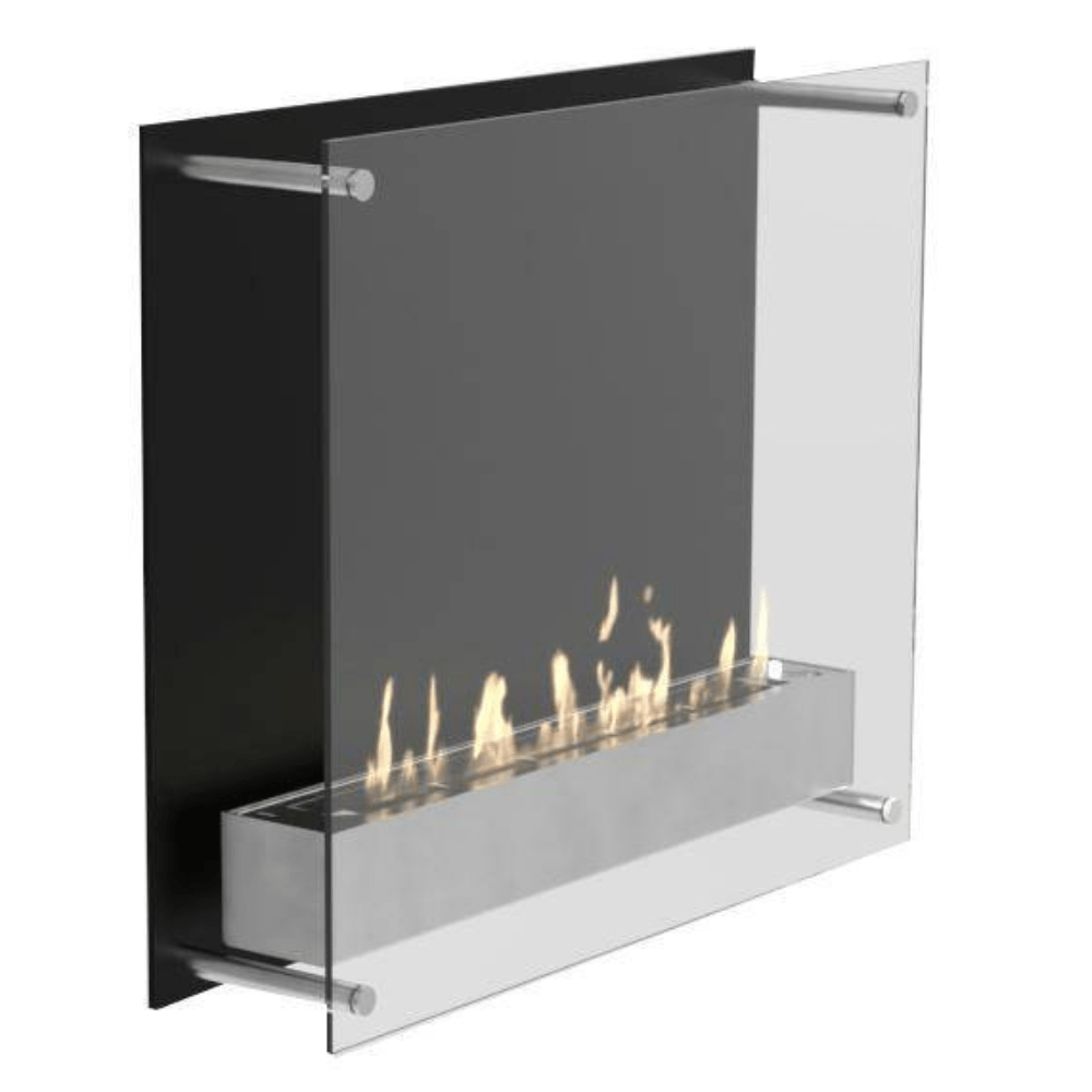 Decoflame Ethanol Fireplaces Decoflame Atlantic 27" Black Wall Mounted Manual Ethanol Fireplace