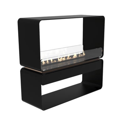 Decoflame Ethanol Fireplaces Decoflame Austin 28" Black Manual Freestanding Ethanol Fireplace