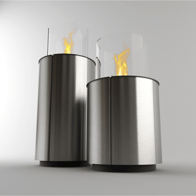 Decoflame Ethanol Fireplaces Decoflame Monaco Round Tower 37" Stainless Steel Freestanding Ethanol Fireplace