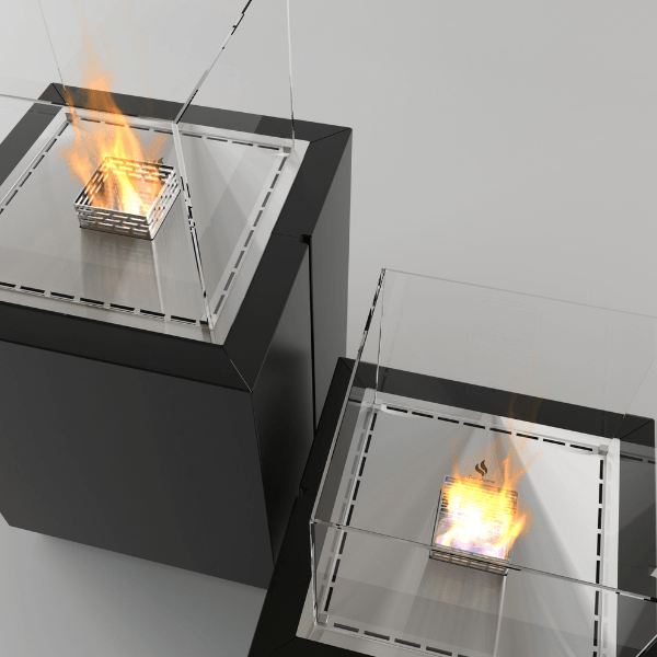 Decoflame Ethanol Fireplaces Decoflame Monaco Square Lounge 16" Black Freestanding Outdoor Ethanol Fireplace