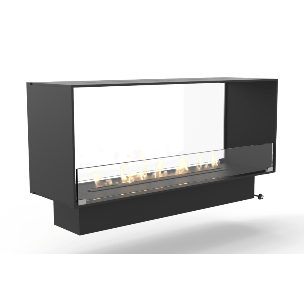 Decoflame Ethanol Fireplaces Decoflame Montreal Open to Front and Back 31" Black Manual Recessed Ethanol Fireplace