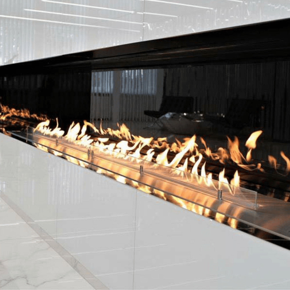 NetZero Water Vapor Fireplace NetZero 72" Black Automatic Ethanol Burner with BEV Technology