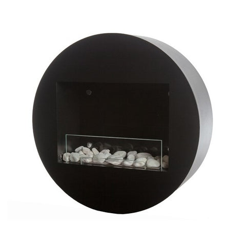 Image of Bio-Blaze Qwara BB-QWA-B 23" Black Wall Mounted Ethanol Fireplace-Modern Ethanol Fireplaces