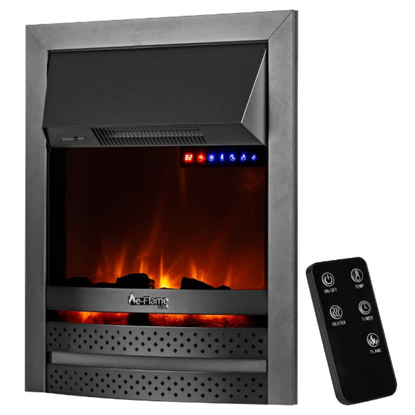 e-Flame USA Abbotsford 23" Black Electric Fireplace Stove Insert with Remote