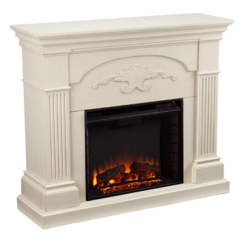 Image of SEI Furniture Sicilian 44" Ivory Harvest Traditional Style Electric Fireplace