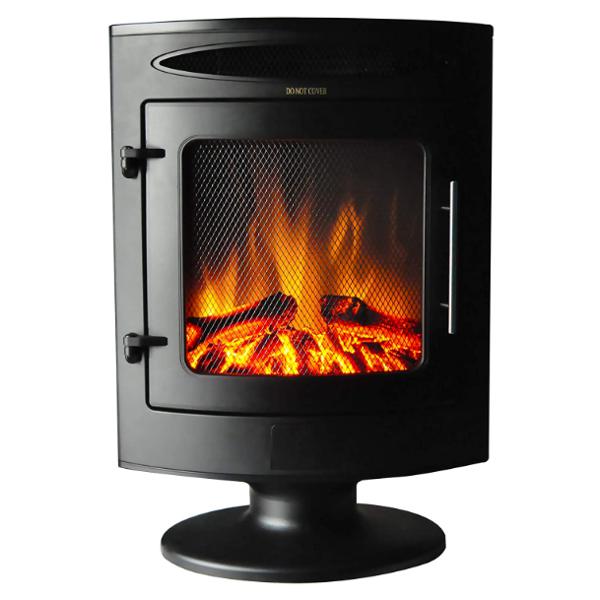Cambridge 28" Black 1500W Freestanding Electric Fireplace with Log Display-Modern Ethanol Fireplaces