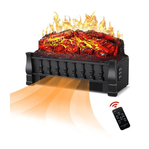 Image of Antarctic Star 21" Black Electric Fireplace Insert Log Set Heater-Modern Ethanol Fireplaces
