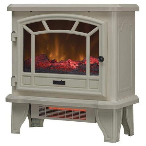Duraflame 23" Cream Infrared Freestanding Electric Fireplace Stove Heater with Flickering Flame-Modern Ethanol Fireplaces