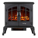 e-Flame USA Jasper 23" Matte Black Freestanding Electric Fireplace Stove Heater-Modern Ethanol Fireplaces
