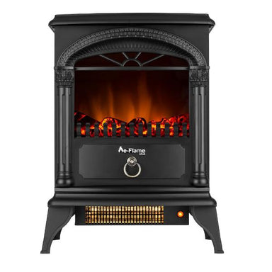 e-Flame USA Hamilton 25" Matte Black Indoor Compact Freestanding Electric Fireplace-Modern Ethanol Fireplaces