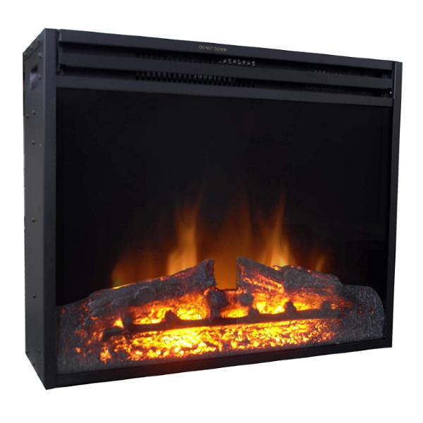 CAMBRIDGE 25" Black Ventless Electric Fireplace Insert with Remote Control-Modern Ethanol Fireplaces