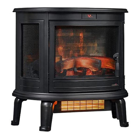 Image of Duraflame DFI-7117-01 22" Black 3D Curved Front Infrared Electric Fireplace with Remote Control-Modern Ethanol Fireplaces