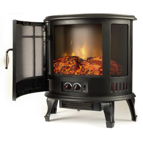 Image of e-Flame USA Regal 22" Black Freestanding Electric Fireplace Stove-Modern Ethanol Fireplaces