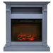 CAMBRIDGE Sienna 34" Slate Blue Freestanding Electric Fireplace w/ Log Insert Mantel-Modern Ethanol Fireplaces