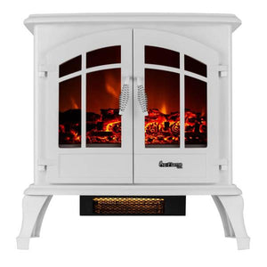 e-Flame USA Jasper 23" White Freestanding Electric Fireplace Stove Heater-Modern Ethanol Fireplaces