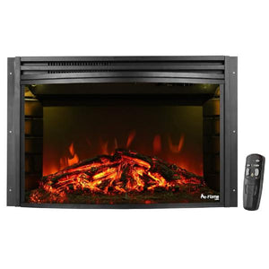 e-Flame USA Quebec 27" Black Electric Fireplace Stove Insert with Remote-Modern Ethanol Fireplaces