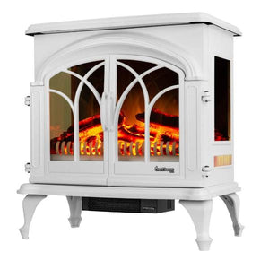 e-Flame USA Denali XL 28" White Portable Freestanding Electric Fireplace Stove-Modern Ethanol Fireplaces