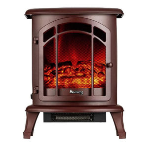 e-Flame USA Tahoe 18" Rustic Red LED Portable Freestanding Electric Fireplace Stove-Modern Ethanol Fireplaces