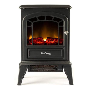 e-Flame USA Aspen 22" Matte Black Freestanding Electric Fireplace Stove-Modern Ethanol Fireplaces