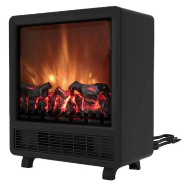 CAMBRIDGE 17" Black 4606 BTU Freestanding Electric Fireplace with Wood Log Insert-Modern Ethanol Fireplaces