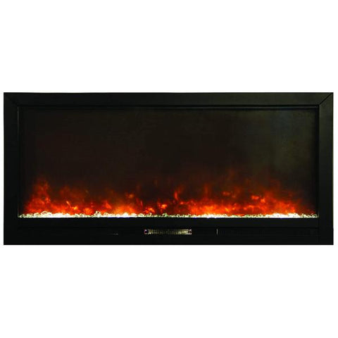 Image of AA Warehousing Beautifier 50" Black Recessed Electric Fireplace-Modern Ethanol Fireplaces