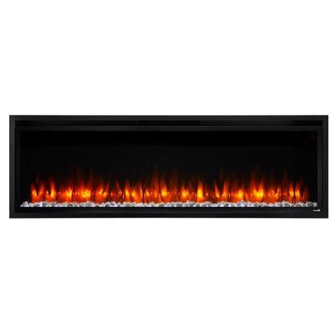 Image of SimpliFire Allusion Platinum 72" Black Wall Mounted Electric Fireplace-Modern Ethanol Fireplaces