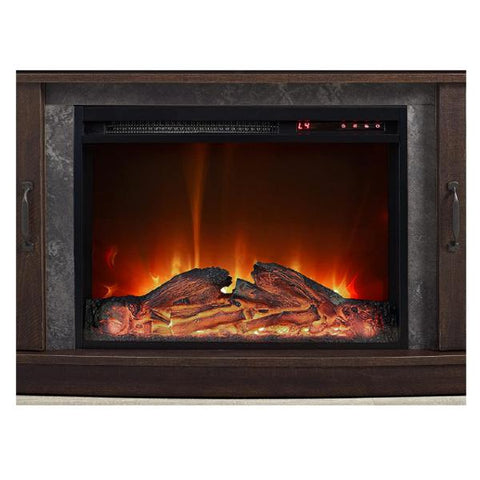 Image of Ameriwood Home Barrow Creek 60" Espresso Freestanding Electric Fireplace Console-Modern Ethanol Fireplaces