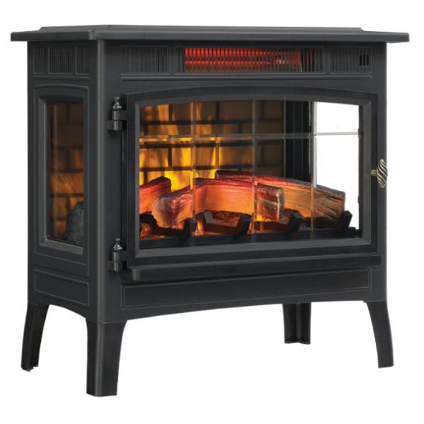 Duraflame DFI-5010-01 24" Black Infrared Freestanding Electric Fireplace with 3D Flame-Modern Ethanol Fireplaces