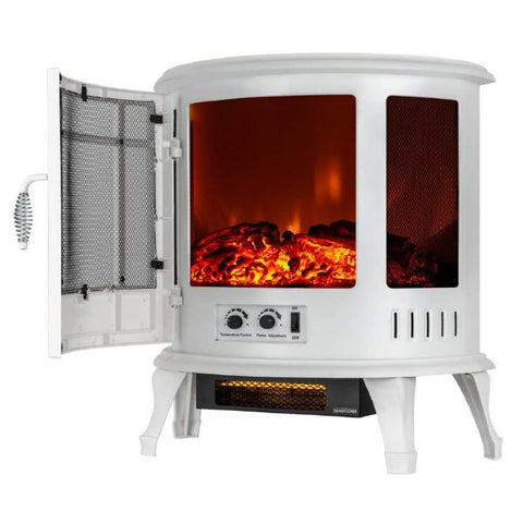 Image of e-Flame USA Regal 22" White Freestanding Electric Fireplace Stove-Modern Ethanol Fireplaces