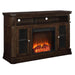 Ameriwood Home Brooklyn 50" Espresso Freestanding Electric Fireplace TV Console-Modern Ethanol Fireplaces