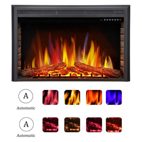 Image of Antarctic Star 36" Black Electric Fireplace Insert and Stove Heater-Modern Ethanol Fireplaces