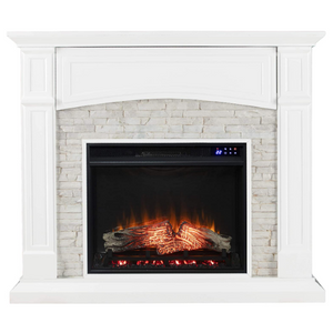 SEI Furniture Seneca 45" New White Freestanding Electric Fireplace