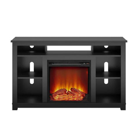 Ameriwood Home Edgewood 55" Black Freestanding Electric Fireplace - TV Stand-Modern Ethanol Fireplaces