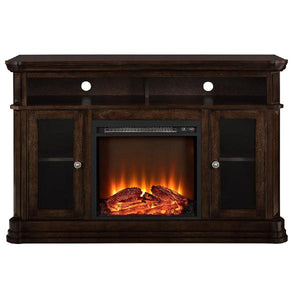 Ameriwood Home Brooklyn 50" Espresso Freestanding Electric Fireplace TV Console-Modern Ethanol Fireplaces