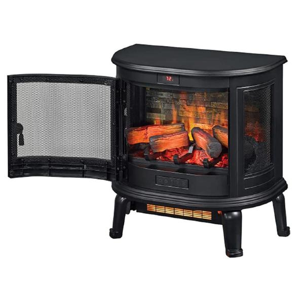 Duraflame DFI-7117-01 22" Black 3D Curved Front Infrared Electric Fireplace with Remote Control-Modern Ethanol Fireplaces