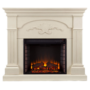 SEI Furniture Sicilian 44" Ivory Harvest Traditional Style Electric Fireplace