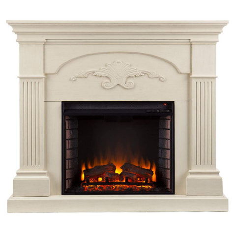 Image of SEI Furniture Sicilian 44" Ivory Harvest Traditional Style Electric Fireplace
