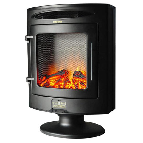 Image of Cambridge 28" Black 1500W Freestanding Electric Fireplace with Log Display-Modern Ethanol Fireplaces