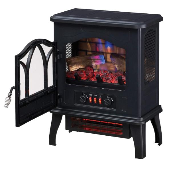 Duraflame DFI-470-04 17" Black Infrared Quartz Electric Fireplace Stove-Modern Ethanol Fireplaces