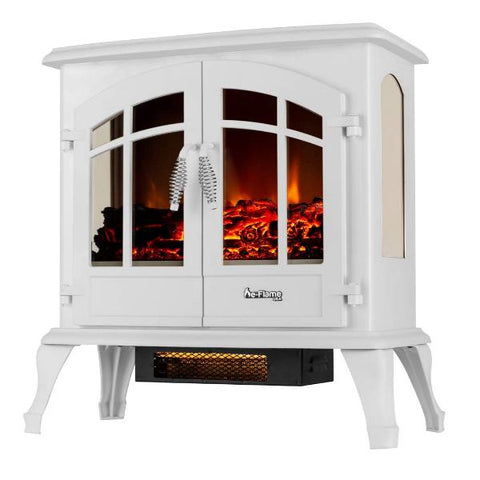 Image of e-Flame USA Jasper 23" White Freestanding Electric Fireplace Stove Heater-Modern Ethanol Fireplaces
