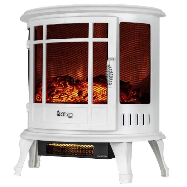 e-Flame USA Regal 22" White Freestanding Electric Fireplace Stove-Modern Ethanol Fireplaces