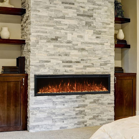 Image of Modern Flames Spectrum Slimline 50" Black Wall Mount or Recessed Electric Fireplace