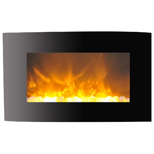 Cambridge Callisto 35" Black Wall-Mount Electric Fireplace with Curved Panel-Modern Ethanol Fireplaces